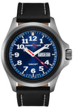 ArmourLite AL803 - Stainless Steel Tritium Military Watch, Shatterproof Armourglass, 100M WR, Blue Dial, Black Leather Strap