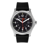 ArmourLite AL131 - Stainless Steel Tritium Field Watch, Shatterproof Armourglass, 100M WR, Black Dial, Black PU Dive Strap