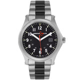 ArmourLite AL101-BLK - Stainless Steel Tritium Field Watch, Shatterproof Armourglass, 100M WR, Black Dial, Steel Bracelet
