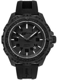 Isobrite ISO202 - Tritium T100 Military Watch, Shatterproof Armourglass, 200M WR, Black Dial, Black Silicone Band