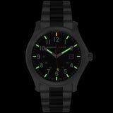 ArmourLite AL101-BLK - Stainless Steel Tritium Field Watch, Shatterproof Armourglass, 100M WR, Black Dial, Steel Bracelet