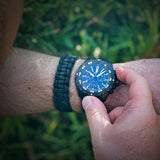 Isobrite ISO413 - Tritium T100 Military Watch, Shatterproof Armourglass, 200M WR, Black Dial, Black PU Band