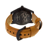 ArmourLite AL125 - Black Steel Tritium Field Watch, Shatterproof Armourglass, 100M WR, Black Dial, Tan Leather Strap