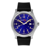 ArmourLite AL133 - Stainless Steel Tritium Field Watch, Shatterproof Armourglass, 100M WR, Blue Dial, Black PU Dive Strap