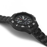 ArmourLite AL1402 - Stainless Steel Tritium Military Watch, Shatterproof Armourglass, 100M WR, Black Dial, Black Steel Bracelet