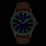 ArmourLite AL123 - Stainless Steel Tritium Field Watch, Shatterproof Armourglass, 100M WR, Blue Dial, Tan Leather Strap