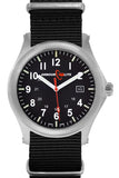 ArmourLite AL141 - Stainless Steel Tritium Field Watch, Shatterproof Armourglass, 100M WR, Black Dial, Black Nylon Strap