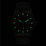 ArmourLite AL115 - Black Steel Tritium Field Watch, Shatterproof Armourglass, 100M WR, Black Dial, Black Leather Strap