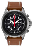 ArmourLite AL832 - Stainless Steel Tritium Chronograph, Shatterproof Armourglass, 100M WR, Black Dial, Brown Leather Strap