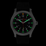 ArmourLite AL131 - Stainless Steel Tritium Field Watch, Shatterproof Armourglass, 100M WR, Black Dial, Black PU Dive Strap