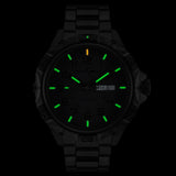 ArmourLite AL1404 - Stainless Steel Tritium Military Watch, Shatterproof Armourglass, 100M WR, Black Dial, Black Steel Bracelet