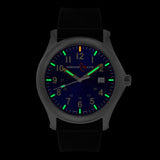 ArmourLite AL133 - Stainless Steel Tritium Field Watch, Shatterproof Armourglass, 100M WR, Blue Dial, Black PU Dive Strap