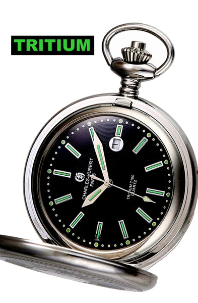 Charles-Hubert Paris T100 Tritium Pocket Watch, Hunter's Case with Clo –  Gem of the Day