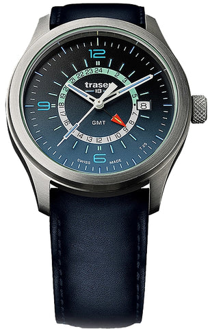 Traser P59 Aurora Pilot's GMT Watch Blue Dial, Leather Strap, 107035