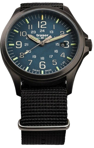 Traser P67 Officer Pro Gunmetal Tritium Watch with Dark Blue Dial 108632