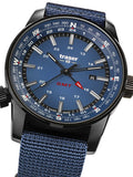 Traser P68 Pathfinder GMT Tritium Watch, Dual Time, Blue Dial and Nylon Strap 109034