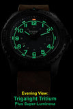 Traser P96 OdP Evolution Tritium Watch, Green Dial, Leather NATO Strap, model 109038