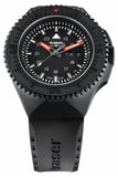 Traser P69 Black Stealth Black H3 Tritium Watch, Black Dial, Rubber Dive Strap, model 109855