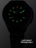 Traser P69 Black Stealth Black H3 Tritium Watch, Black Dial, Rubber Dive Strap, model 109855