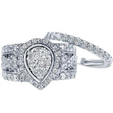 Incredible 3 Carats of Diamonds tw Engagement Ring and Wedding Band