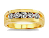 Men's Five Diamond Channel Set Wedding Band, 1/2 carat tw, 14k Gold