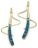 Jose Jay's Opal Dangle Ear Spiral Earrings, Sterling Silver or Gold Vermeil