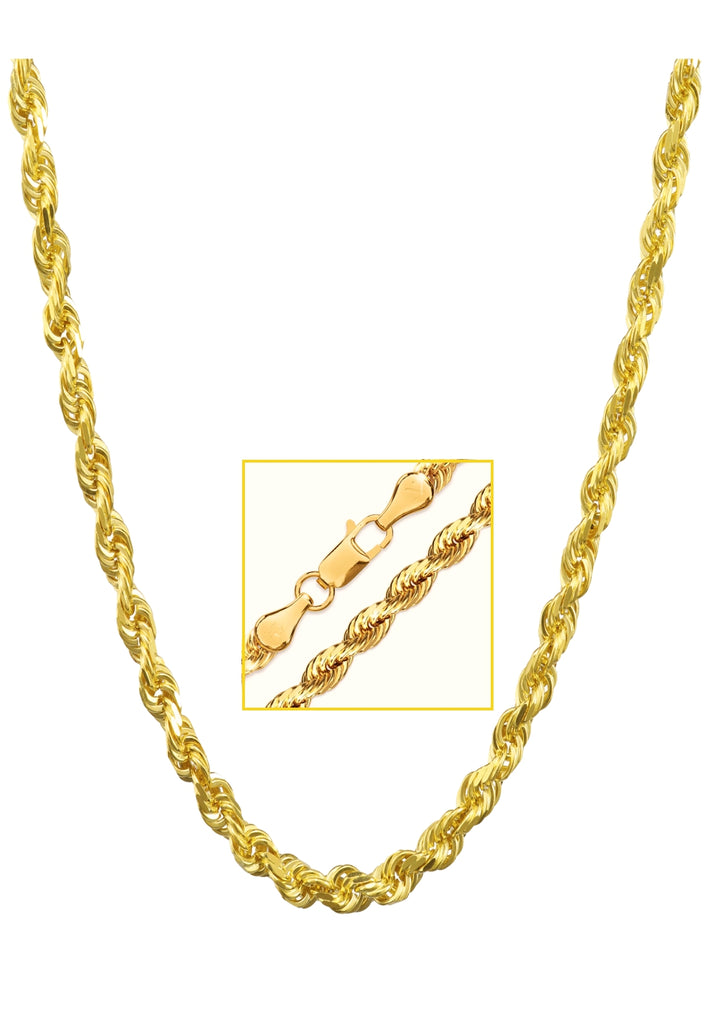 10k SOLID Gold Men's Diamond Cut Rope Chains, 5mm width Gem of the Day