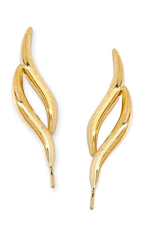 NEW! White 14k Gold Bamboo Hoop Earrings, Very Large, 36mm Diameter