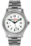 ArmourLite Field Tritium Watch, AL106 White Dial, Shatterproof Armourglass, Steel Bracelet