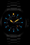 Armourlite Officer's Series, Tritium Field Watch with Blue Dial, Steel Bracelet, AL813