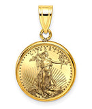 1/10th Ounce USA Walking Liberty Coin is a Simple, Classic 14k Gold Pendant