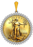 Magnificient! Our Largest Diamond Coin Pendant, 1 ounce USA Walking Liberty Coin, 1 carat t.w. Diamonds