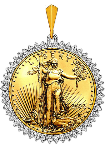 Buy 10k Yellow Gold Small Diamond Cut Lady Liberty 1/4 Oz Coin Pendant  Online at SO ICY JEWELRY