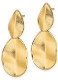 Leslie's 14k Gold Polished Textured Dangle Pierced Earrings. LE2158