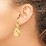 Leslie's 14k Gold Polished Textured Dangle Pierced Earrings. LE2158
