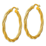 Leslie's Large 14k Gold Italian Twisted Hoop Earrings, 1 1/2 inch diameter