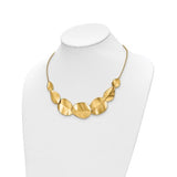 Leslie's 14k Gold Polished Textured Floating Necklace LF1584-16.5