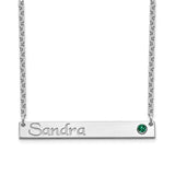 Personalized Name Bar Necklace with Birthstone