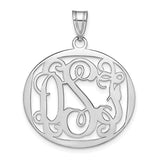 Personalized Oval Monogram Pendant, Sterling Silver or Gold over Sterling or Rose Gold Over Sterling