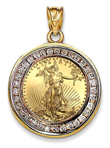 Plain Frame 1/4 Oz Liberty Coin Pendant 68521: buy online in NYC. Best  price at TRAXNYC.