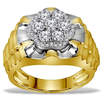 Men's Diamond President's Ring, 1 carat of Diamonds total weight