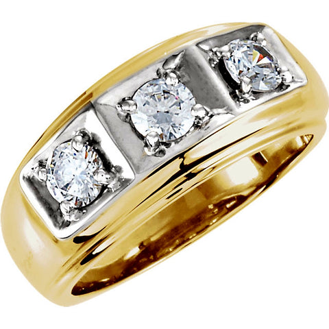Men's Classic 3 Diamond Ring, 1 carat total diamond weight