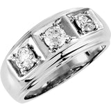 Men's Classic 3 Diamond Ring, 1 carat total diamond weight
