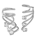Sparkling Solitaire Ear Cuffs in Sterling Silver by Syndy