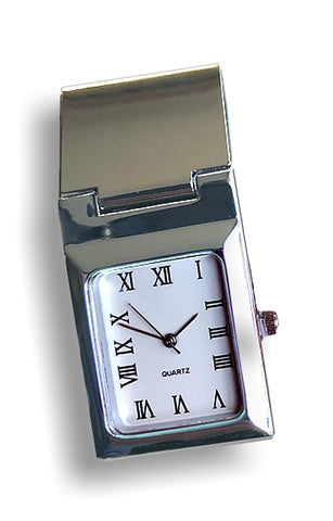 Money Clip Pocket Watch, Hinged and Secure Money Clip, Accurate Quartz Watch