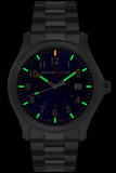 ArmourLite Field Tritium Watch, AL103 Blue Dial, Shatterproof Armourglass, Steel Bracelet