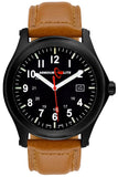 ArmourLite Field Tritium Watch, Black PVD Steel Case, Tan Leather Strap, AL124