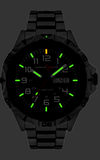 Armourlite Professional Tritium Watch, Steel Case. Shatterproof Crystal, Rubber Strap AL1411