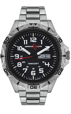 Armourlite Professional Series All Steel Tritium Watch with Shatterproof Crystal AL1401