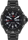 ArmourLite AL1402 - Stainless Steel Tritium Military Watch, Shatterproof Armourglass, 100M WR, Black Dial, Black Steel Bracelet